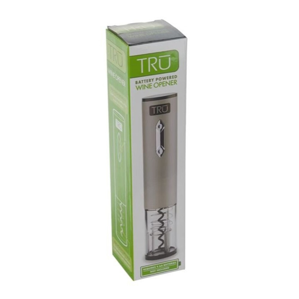 Tru Battery-powered Electric Wine Opener Corkscrew W/ Foil Cutter